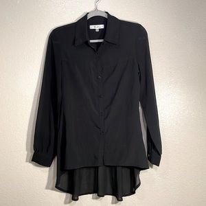 🖤 Black Swan Hi/Lo Sheer Top size S